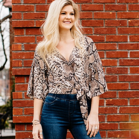 snakeskin wrap top